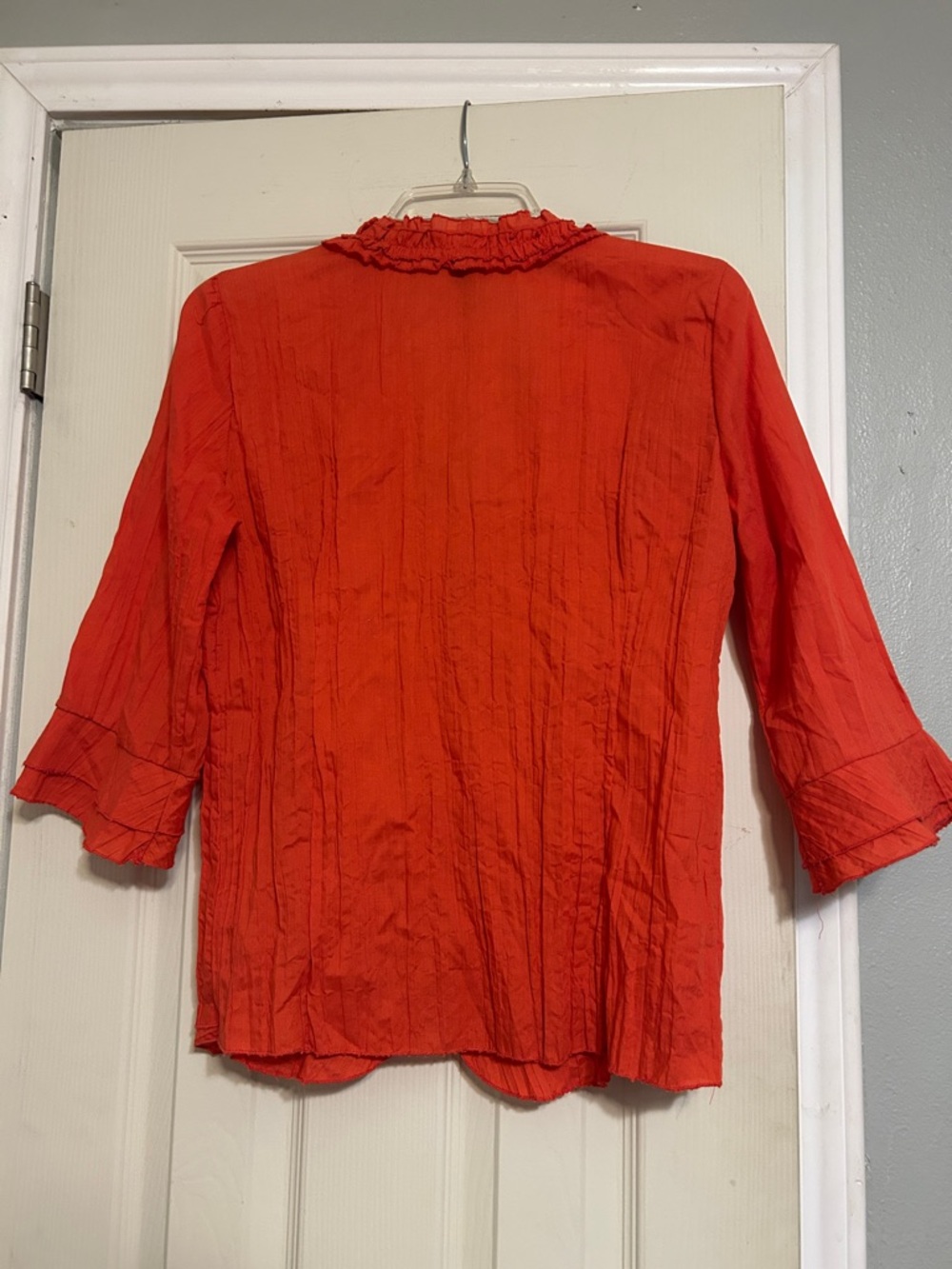 Offer $7๐ Antilia Femme orange crinkle ruffle shirt - Picture 5 of 5
